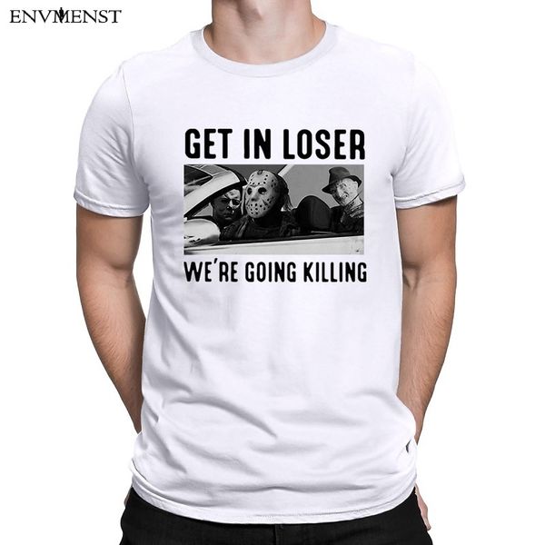 

envmenst 100% cotton horror t shirt men get in loser we're going killing t-shirt o-neck short-sleeve casual men xs-3xl