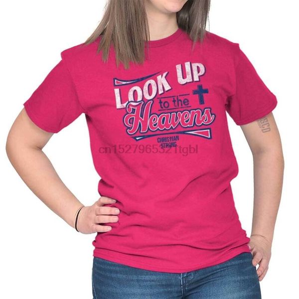 

посмотрите на небо christian тенниски иисус подарков дамы футболку