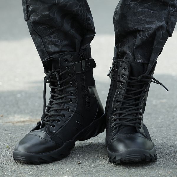 

men's tactical boots combat shoes bota black special forces army training shoes non-slip working men women botas