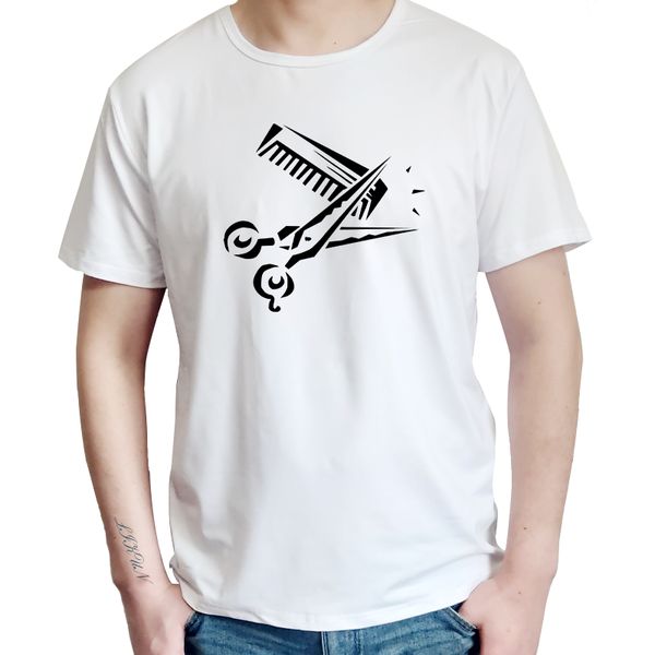 

raeek hip-hop simple сращивание tee топы рубашка с коротким рукавом мужчины подарков парикмахер стилист ножницы расческа o-образным вырезом