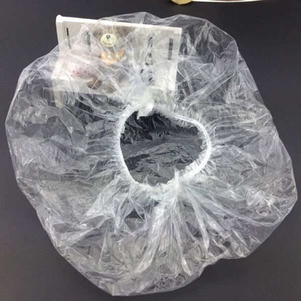

new arrival portable disposable clear spa hair salon home bathing elastic shower caps travel l accessories