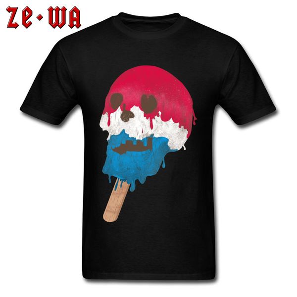 

novelty t shirt for men colored skull popsicles ice cream pure cotton simple style t-shirts autumn clothes