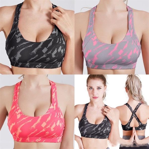

push up cross women lingeries bra camouflage print sujetadores underwears yoga sport brassiere push up shockproof ropa interior 19 5jm b2