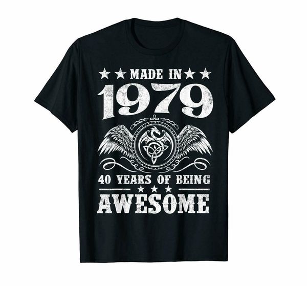 

made in 1979 40th birthday party gifts idea t shirt for mens black tee s - cotton customize tee shirt