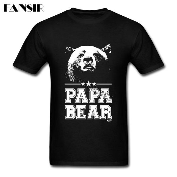 

awesome men t-shirt papa bear short sleeve pure cotton round neck t shirt for male shirt
