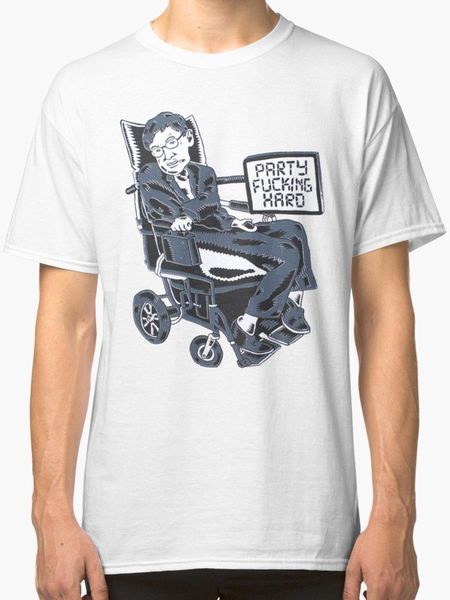

cotton men 2019 o neck streetwear hip hop stephen hawking party hard men's t shirt whitemovie tee