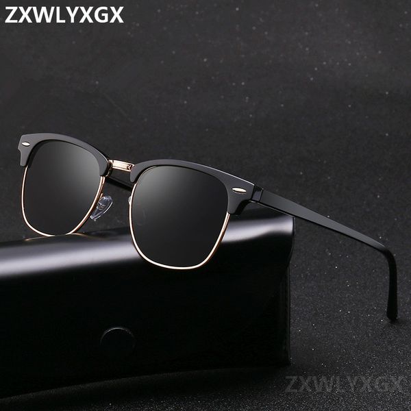 

classic polarized brand designer sunglasses men women retro sun glasses rivet female male fashion mirror sunglass, White;black