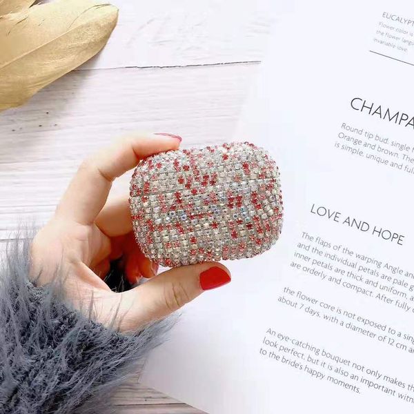 

мода airpods 1/2 case new rhinestone bluetooth беспроводная гарнитура shell airpods pro защитный чехол чехол 4 цвета