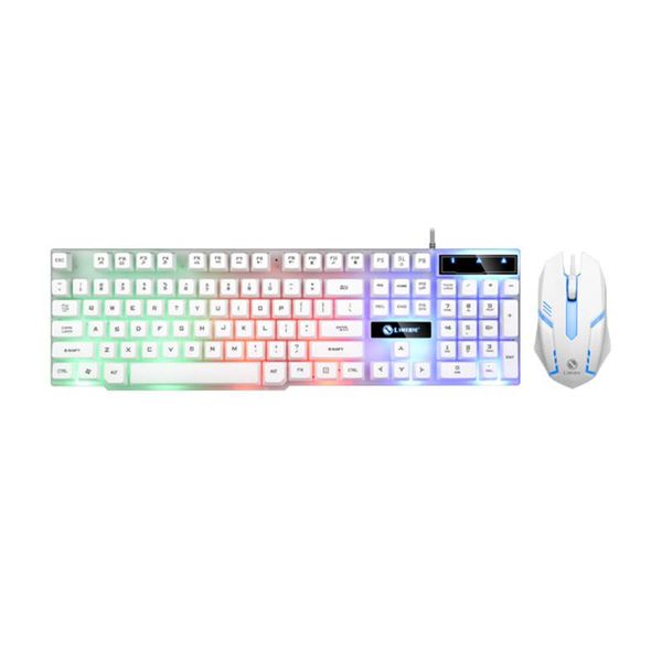 

keyboard mouse combos set waterproof 104 key replacement parts led rainbow backlit universal wired usb non slip gaming ergonomic