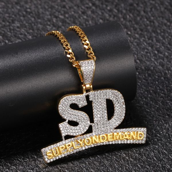 

2020 fashion hip hop iced out цирконий sd letters шарм ожерелье ювелирные изделия для мужчин женщины партия подарков o154fa dnpk, Silver