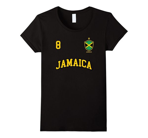 

2019 new brand t shirt men short sleeve funny jamaica shirt number 8 soccers team sporter jamaican flag t shirt making
