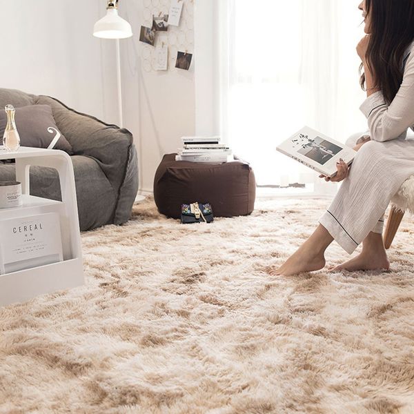 

area rug fluffy rugs anti-skid warm tie-dyed polyester fiber dining room bedroom home decoration floor carpet l sofa