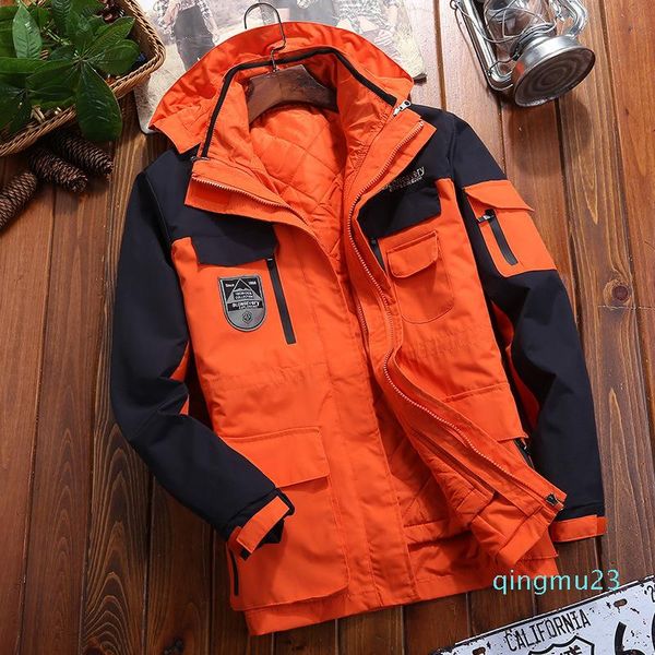 

fashion-outdoors charge clothes male three-in-one woman autumn winter twinset lovers windbreak ski jacket keep warm mountaineering serve, Blue;black