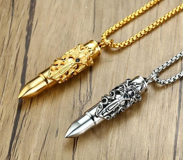 

creation stainless men biker88 color pendant gold bullet punk steel vbkkx