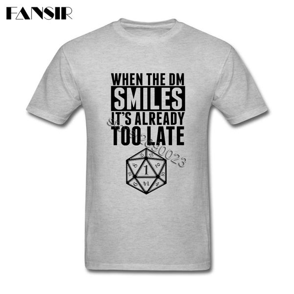 

fashion t-shirts men man's 100% cotton short sleeve when the dm smiles it's already too late family clothing men t-shirts