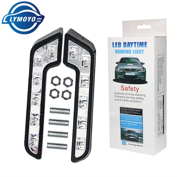 

2pcs 6led driving lamp fog light drl daytime running light white for auto car 12v super bright waterproof car styling