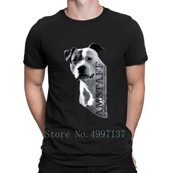 

american staffordshire terrier amstaff t shirt summer style vintage plus size 3xl interesting 100% cotton humor design shirt