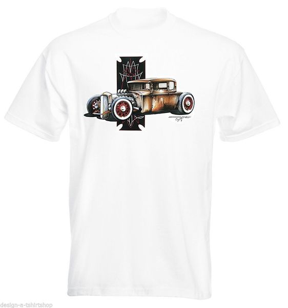 

2020 100% cotton mens t-shirt 30's 5 window rat rod muscle car v8 tee shirt