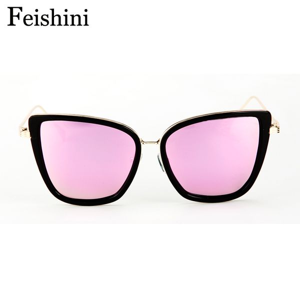 

polarized copper clear uv mirror protection sun box female driver polaroid luxury glasses eye sunglasses women feishini cat star mtdls, White;black