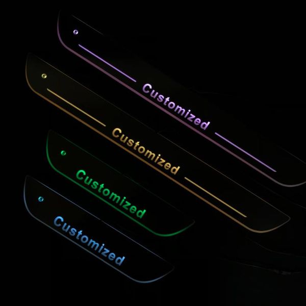 

express delivery led door sill plate strip welcome light threshold guard protectors for isuzu