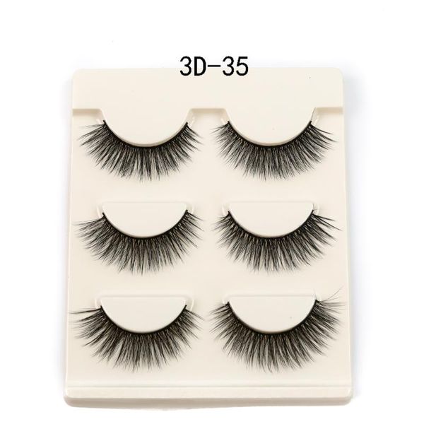 

3 pairs 3d mink hair false eyelashes thick curled full strip lashes eyelash extension fashion women eyes makeup