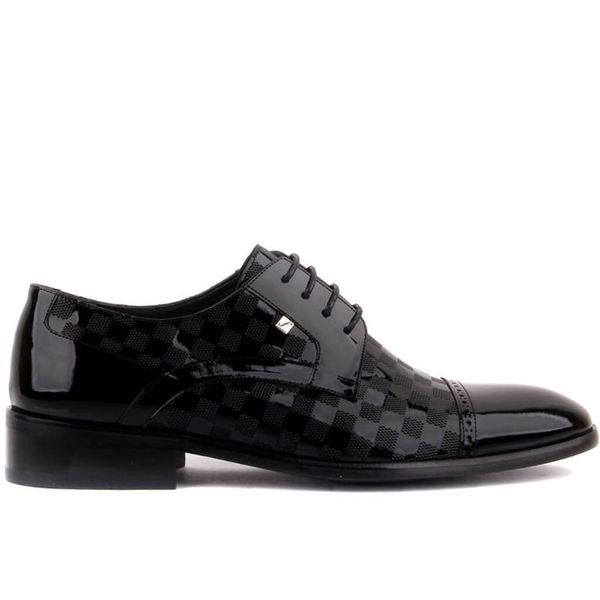 

fosco-black patent leather men 's classic shoes