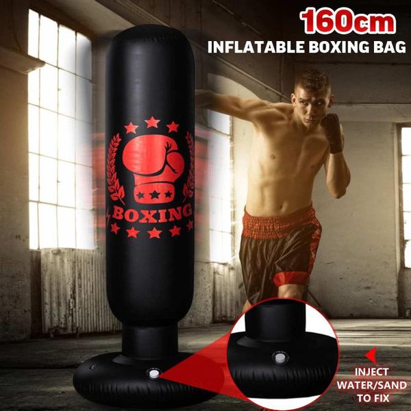 

sand bag 1.6m inflatable boxing training pressure relief exercise water base punching standing sandbag fitness body building equipmen