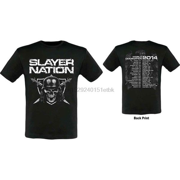 

slayer мужчины tee slayer nation 2014 даты (ex-тур с назад печать