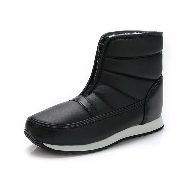 

warm women snow boots front zipper shoes woman easy wearing antiskid home winter boot comfortable women shoes xkd2147, Black