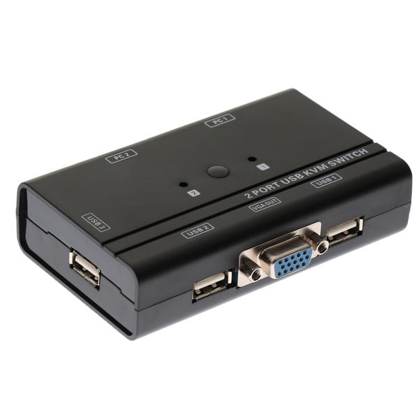 

2 ports usb kvm switcher audio video switcher 2560*1600 with led indicator - black