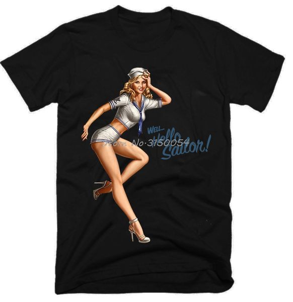 

pin up sailor movie men funny t shirt streetwear fashion cotton tshirt cool logo tshirts skull tee shirt hip hop harajuku