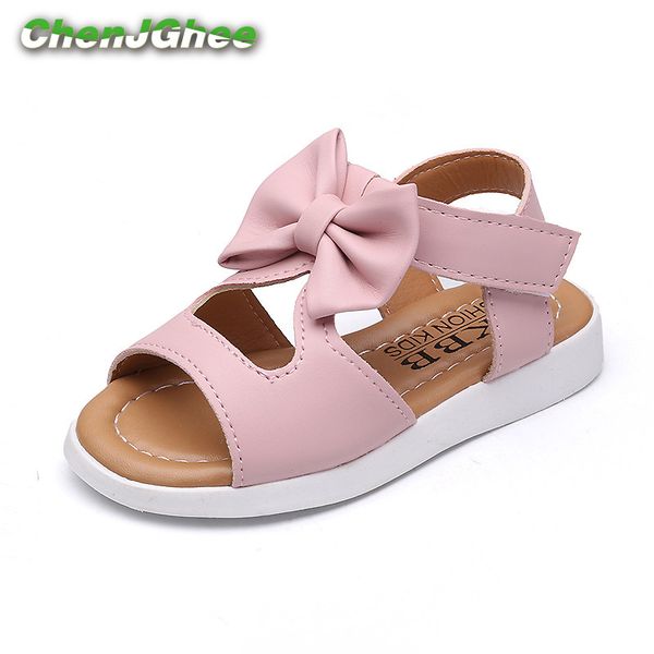 

2020 new summer girls sandals princess fish mouth kids shoes fashion pu with bowite cut-outs children's sweet shoes soft 22-37, Black;red
