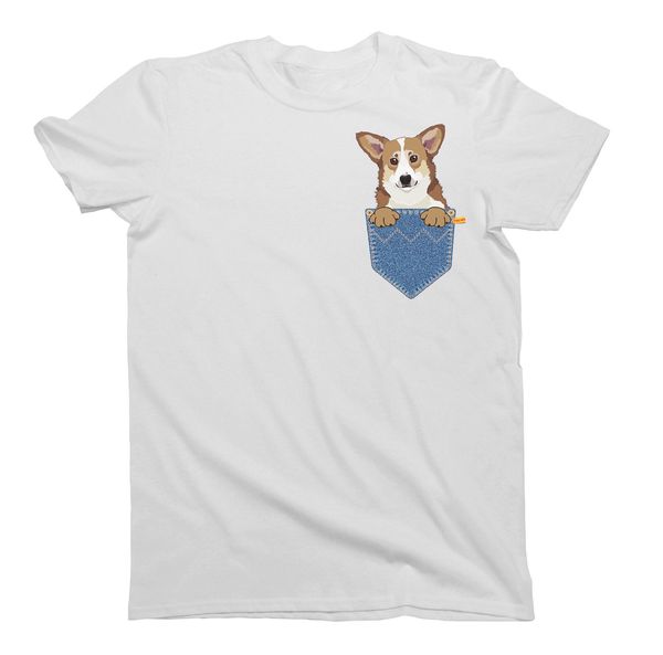 

2019 нового летних прохладного tee shirt вельш корги карманная собака подарок на день рождения футболка мужской женский унисекс fit хлопок ф