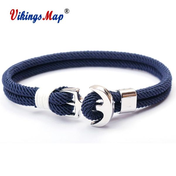 

2020 new fashion bracelets men charm chain 550 paracord bracelet anchor jewelry male wrap metal sport sliver hooks milan, Golden;silver