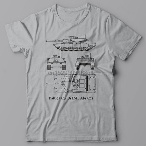 

printed t-shirt мужчины моды высокого качества боевой танк abrams a1m1 - футболка военный blueprint tee армии мир танков t-shirt