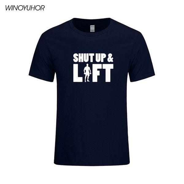 

заткнись и lift бодибилдинг t-shirt men summer новые повседневные тренер футболки смешная с коротким рукавом футболки хлопок