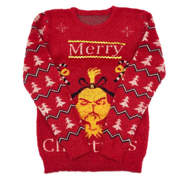 

2020 new style sweater christmas-big kid sweater deer jacquard red, Blue
