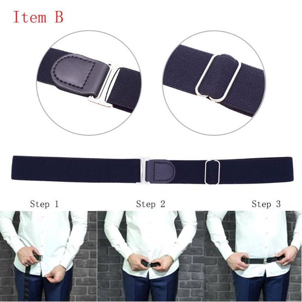 

2020 all new shirt stays tuck belt universal adjustable elastic shirt holder suspenders garter for men interview dropship, Black;white