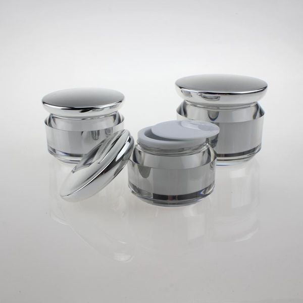 

storage bottles & jars 50pcs 1oz silver plastic jar cream,30g round skin care
