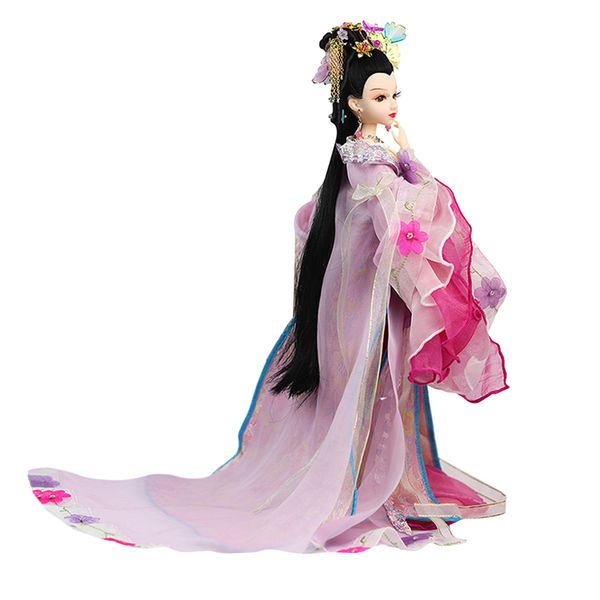 

flexible joints vinyl body doll oriental chinese ancient costume doll pink