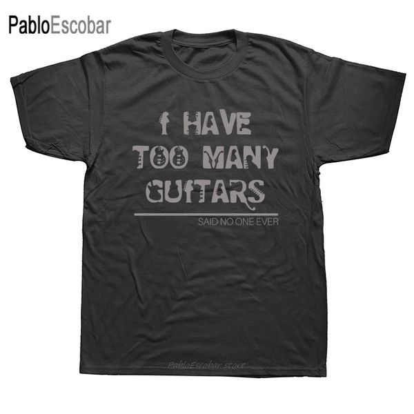 

too many guitars guitarist rock t-shirt mens short sleeves oversized streetwear hip hop printed t shirts tees