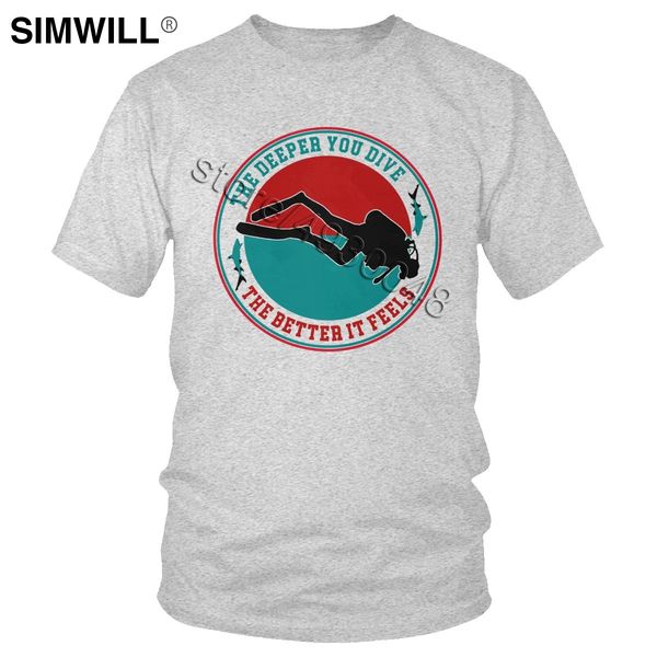 

urban scuba drive tee mens trendy short sleeve cotton t shirts round neck sport diver t-shirt oversize trend fashion gift