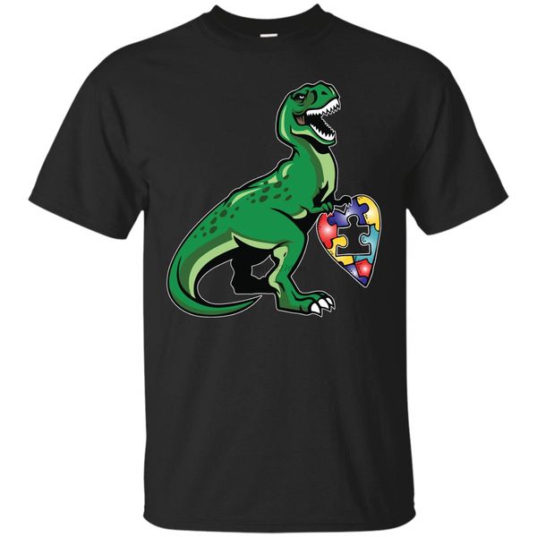 

dinosaur puzzle piece t shirt autism awareness boys kids men