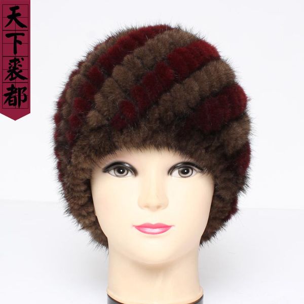 

beanie/skull caps winter women knitting real hat fashion warm natural beanies lady good elastic soft genuine hats, Blue;gray