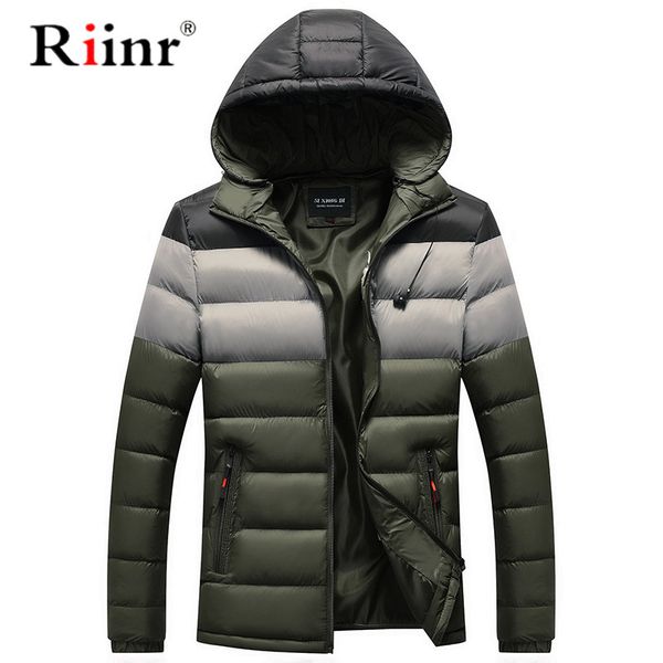 

riinr fashion parka men jacket warm coat winter casual parka mediumthickening coat men for plus size xxxl, Black