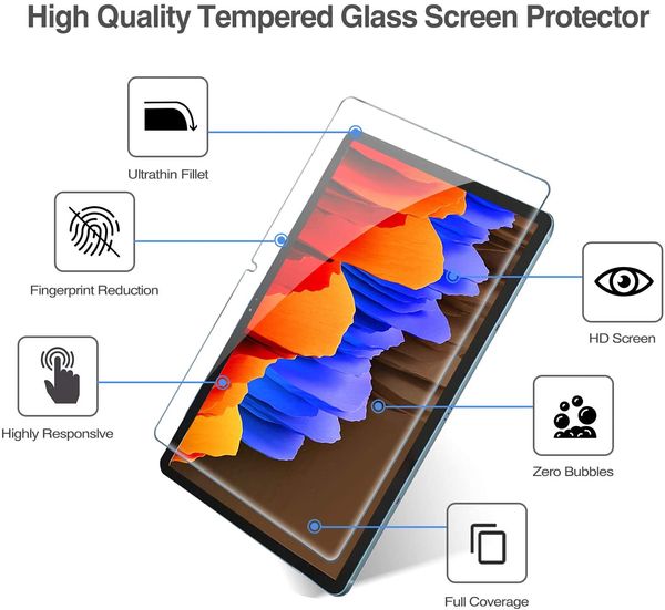 

tempered glass film protection shield screen protector for samsung galaxy tab s7 plus 12.4 inch 2020 t970 t975 t976 tab s7 11 inch t870/t875