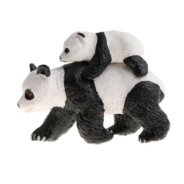 

realistic animal model kids educational toy home decor - panda with cub