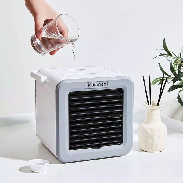 

electric fans portable cold and warm air machine silent four seasons two-speed wind mini fan large capacity continuous cooling