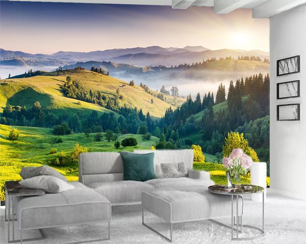 

3d home wallpaper modern mural 3d wallpaper wonderland and mountains scenery romantic scenery decorative silk 3d mural wallpaper