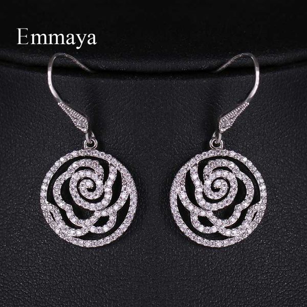 

stud emmaya fashion design silver plated fancy rose earring for female elegant decoration in bridal party gift to friend, Golden;silver